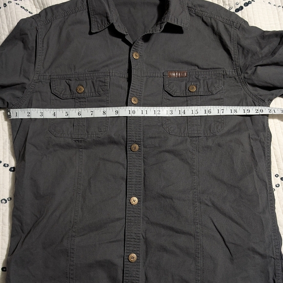 Polo Mano Men's Outdoors Utility Long Sleeve Grey Button Down Shirt Size Medium - Picture 3 of 12